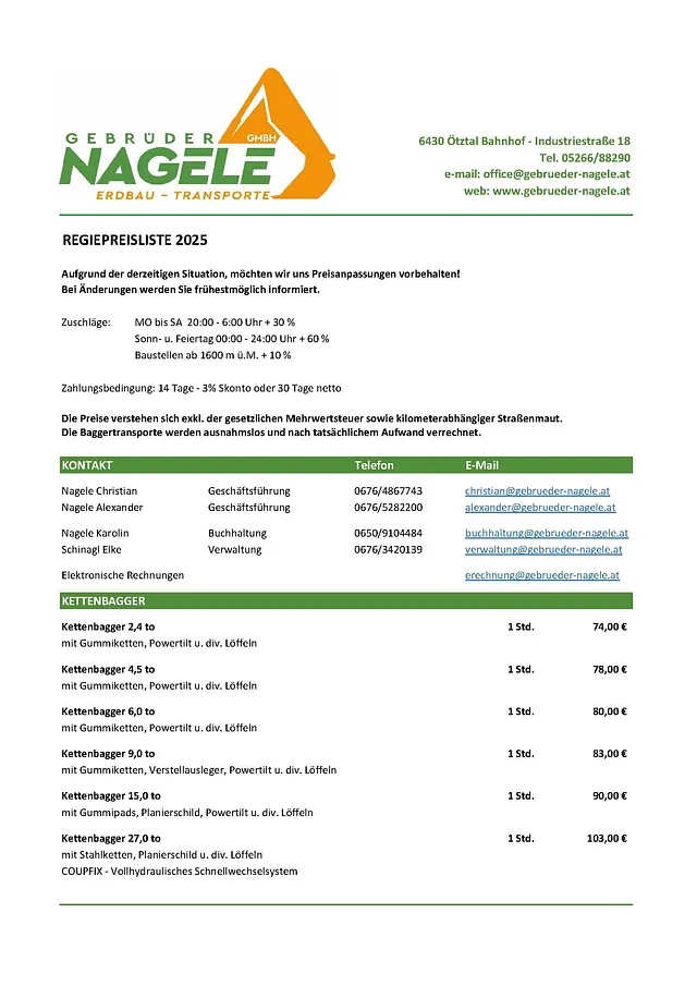 Preisliste